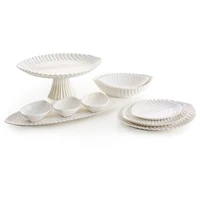 Kép 2/2 - Nela kerámia tál Gyöngyház szín 28x22x3 cm 1