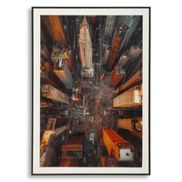 Kép 1/6 - New York madártávlatból falikép vászonra nyomtattva lakkozott kerettel -B- 72X4X102 cm