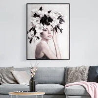 Kép 3/3 - Női alakot ábrázoló falikép 715 Krémszín 60x80x4 cm 2
