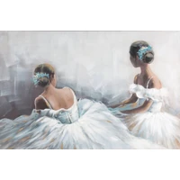 Kép 1/2 - Női alakot ábrázoló kézzel festett falikép 649 Világoskék 80x120x3 cm