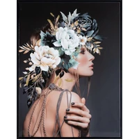 Kép 1/4 - Női alakot ábrázoló kézzel festett falikép 658 Acélszürke 60x80x3 cm - 5 cm