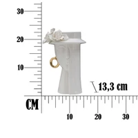 Kép 8/8 - Női elegáns porcelán váza fehér/arany 15x13.3x23.5 cm 7
