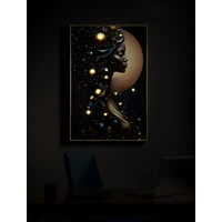 Kép 7/9 - Női profil LED fénnyel falikép lakkozott vászonra nyomtattva kerettel -A- 60X3,5X90 cm 7