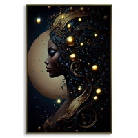 Kép 7/9 - Női profil LED fénnyel falikép lakkozott vászonra nyomtattva kerettel -B- 60X3,5X90 cm 4