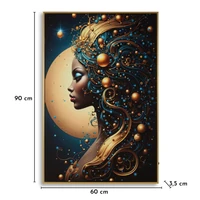 Kép 8/9 - Női profil LED fénnyel falikép lakkozott vászonra nyomtattva kerettel -B- 60X3,5X90 cm 8