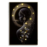 Kép 8/9 - Női sziluett LED fénnyel falikép lakkozott vászonra nyomtattva kerettel 60X3,5X90 cm 4