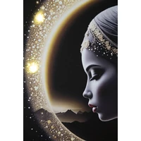 Kép 9/9 - Női sziluett LED fénnyel falikép lakkozott vászonra nyomtattva kerettel 60X3,5X90 cm 5