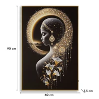Kép 4/9 - Női sziluett LED fénnyel falikép lakkozott vászonra nyomtattva kerettel 60X3,5X90 cm 8