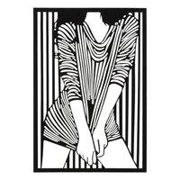 Kép 1/6 - Női test fali dekoráció keretben fekete 40x1,3x60 cm