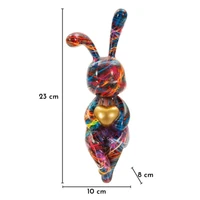 Kép 2/7 - Nyúl figura szívecskével pszichedelikus többszínű -A- 8X10X23 cm 6