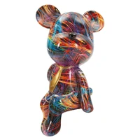 Kép 3/7 - ORSETTO maci nyakkendőben pszichedelikus többszínű -A- 10,5X12X23,5 cm 1