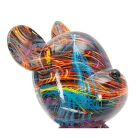 Kép 5/7 - ORSETTO maci nyakkendőben pszichedelikus többszínű -A- 10,5X12X23,5 cm 3