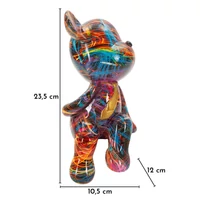 Kép 2/7 - ORSETTO maci nyakkendőben pszichedelikus többszínű -A- 10,5X12X23,5 cm 6