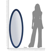 Kép 2/7 - Oslo ovál fali tükör üveg szegéllyel kék 55x2x150 (tükör mérete 42,5x137,5 ) cm 6