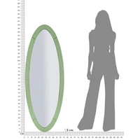 Kép 2/7 - Oslo ovál fali tükör üveg szegéllyel zöld 55x2x150 (tükör mérete 42.5x137.5 ) cm 6