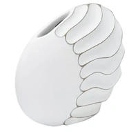 Kép 2/7 - Ovális gyanta váza törtfehér 34x11,5x24,5 cm 1