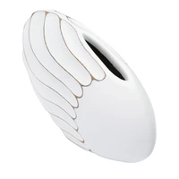 Kép 3/7 - Ovális gyanta váza törtfehér 34x11,5x24,5 cm 2