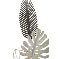 Kép 2/6 - Pálma leveles fali dekoráció fekete/arany/szürke -a- 28,5x3x74 cm 1