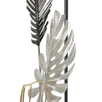 Kép 3/6 - Pálma leveles fali dekoráció fekete/arany/szürke -a- 28,5x3x74 cm 2