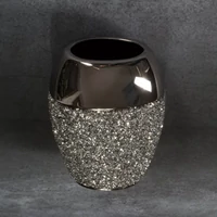 Kép 3/3 - Palmera glamour stílusú kerámia váza Ezüst 14x9x20 cm