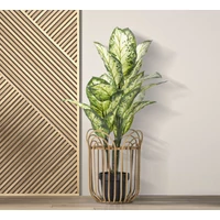 Kép 5/6 - Panama virágtartó kosár rattan hatású barna ø 31,5x40 cm