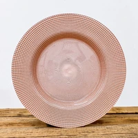 Kép 1/2 - Perge lapos üvegtányér 28 cm rózsaszínezüst átmérő: 28 cm