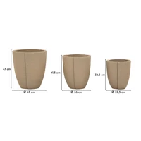 Kép 4/8 - Peru kültéri váza szett 3db-os szett szürke Ø 43X47-36X41,5-30,5X34,5 cm 7