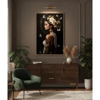 Kép 5/6 - Perzsa elegáns női falikép vászonra nyomtattva lakkozott kerettel -B- 62X3,5X92 cm 4