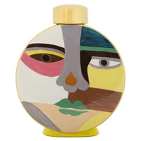 Kép 1/9 - Piccassy kerek váza fedővel színes 23x9x28 cm