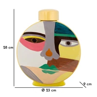 Kép 7/9 - Piccassy kerek váza fedővel színes 23x9x28 cm 8