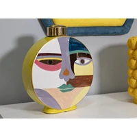 Kép 3/9 - Piccassy kerek váza fedővel színes 28x9x33 cm 7