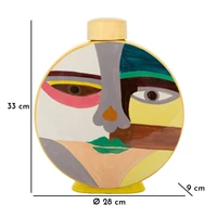 Kép 5/9 - Piccassy kerek váza fedővel színes 28x9x33 cm 8