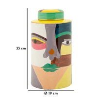 Kép 9/9 - Piccassy váza fedővel színes ø 19x33 cm