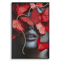 Kép 1/10 - Pillangó falikép LED fénnyel vászonra nyomtattva kerettel 60X3,5X90 cm 