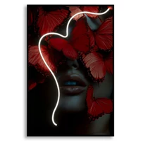 Kép 10/10 - Pillangó falikép LED fénnyel vászonra nyomtattva kerettel 60X3,5X90 cm  5