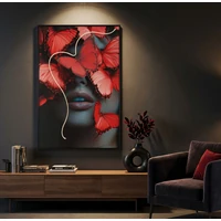 Kép 3/10 - Pillangó falikép LED fénnyel vászonra nyomtattva kerettel 60X3,5X90 cm  7