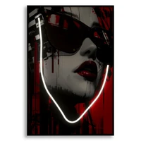 Kép 6/8 - Psyco falikép LED fénnyel vászonra nyomtattva kerettel -A- 60X3,5X90 cm(3D AKRIL APPLIKÁCIÓ) 3