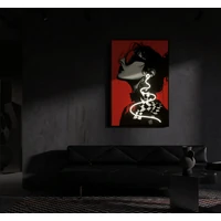 Kép 3/9 - Psyco falikép LED fénnyel vászonra nyomtattva kerettel -B- 60X3,5X90 cm 7