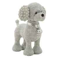 Kép 1/6 - Pudli csillogó figura ezüst 15x9,5x15 cm
