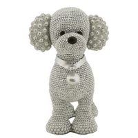 Kép 2/6 - Pudli csillogó figura ezüst 15x9,5x15 cm 1