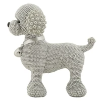Kép 3/6 - Pudli csillogó figura ezüst 15x9,5x15 cm 2