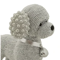 Kép 4/6 - Pudli csillogó figura ezüst 15x9,5x15 cm 3