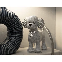 Kép 5/6 - Pudli csillogó figura ezüst 15x9,5x15 cm 4