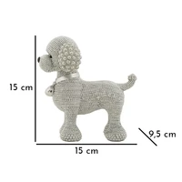Kép 6/6 - Pudli csillogó figura ezüst 15x9,5x15 cm 5