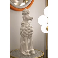 Kép 2/8 - Pudli kutyafigura fehér 20x26x61 cm 6