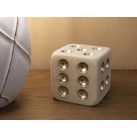 Kép 7/7 - Quartz dobókocka fehér/arany 12x12x12 cm 5
