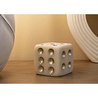 Kép 7/7 - Quartz dobókocka fehér/arany 8x8x8 cm 5