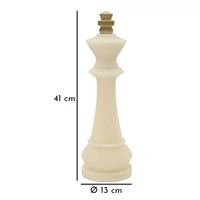 Kép 7/7 - Quartz sakk király figura fehér/arany ø 13x41 cm