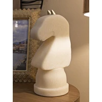 Kép 7/8 - Quartz sakk ló figura fehér/arany 14x13x31 cm 6