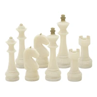Kép 1/10 - Quarzt sakk készlet 8 db-os fehér/arany ø 4,4x9,2-4,3x13,3-5x16-x4,5x10,3 cm
